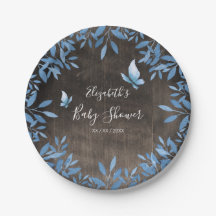 Rustige waterverf blauwe vlinder babydouche