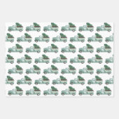 Rustige Waterverf Blauwgroen kersttruck Inpakpapier Vel (Voorkant 2)