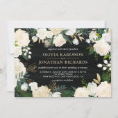 Rustige Waterverf Bleek Peonies Gold Accent Weddin Kaart (Voorkant)