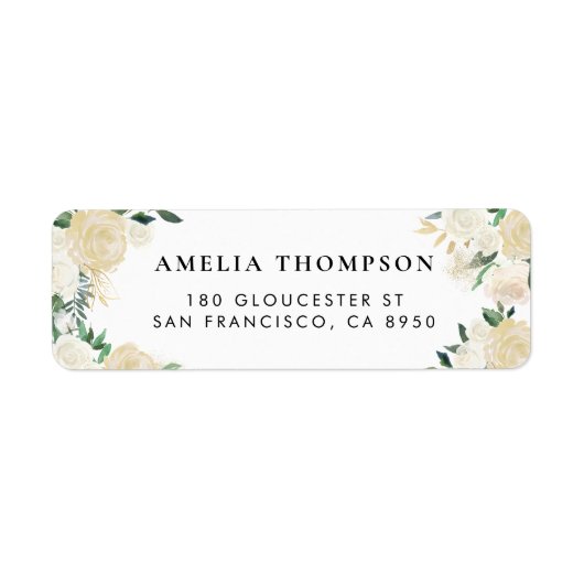 Rustige Waterverf Bleke volken met Gold Accents Etiket (Voorkant)