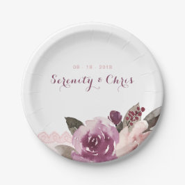 Rustige waterverf  bloedige bruiloft papieren bordje