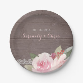 Rustige waterverf  bloedige bruiloft papieren bordje