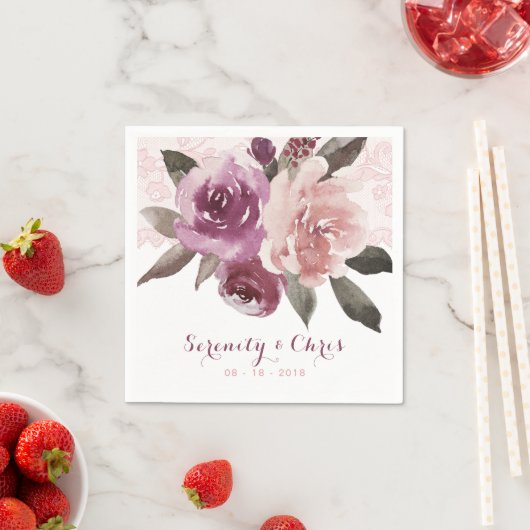 Rustige waterverf  bloedige bruiloft servet (Insitu)