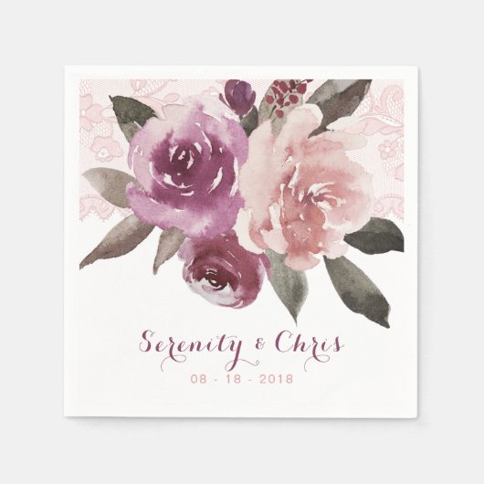 Rustige waterverf  bloedige bruiloft servet (Voorkant)