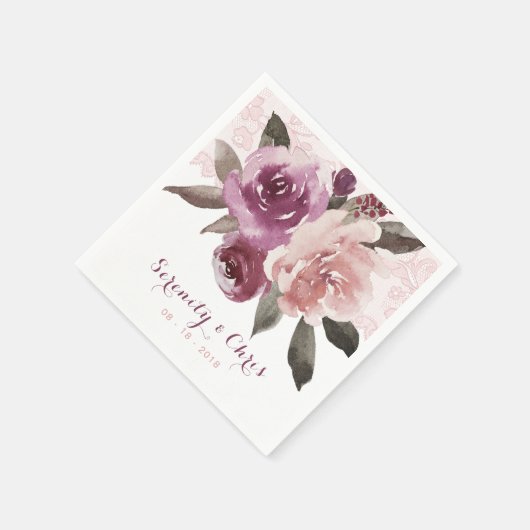 Rustige waterverf bloedige bruiloft servet (Hoek)