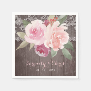 Rustige waterverf  bloedige bruiloft servetten