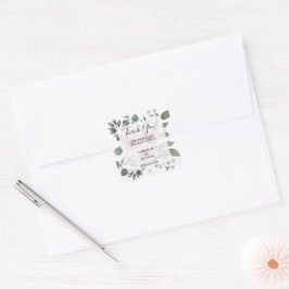 Rustige waterverf bloemen Dank je bruiloft Vierkante Sticker