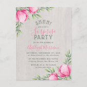 Rustige Waterverf bloemen & hout | Verzekeringspar Uitnodiging Briefkaart (Voorkant)