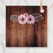 Rustige waterverf bloemen hout Weddenschap Dank je Bedankjes Labels (Achterkant)