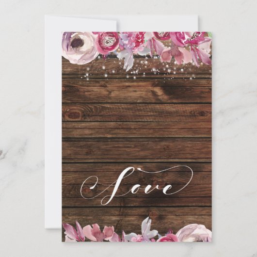 Rustige Waterverf bloemen & lichten we zijn getrou Kaart (Achterkant)