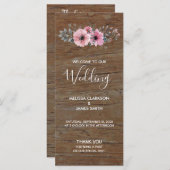 Rustige waterverf bloemen op een bruiloft met schu programmakaart (Voorkant / Achterkant)