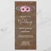 Rustige waterverf bloemen op een bruiloft met schu programmakaart (Voorkant)