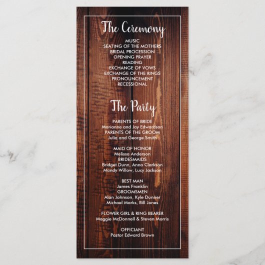 Rustige waterverf bloemen op een bruiloft met schu programmakaart (Achterkant)