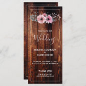 Rustige waterverf bloemen op een bruiloft met schu programmakaart (Voorkant / Achterkant)