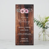 Rustige waterverf bloemen op een bruiloft met schu programmakaart (Staand voorkant)