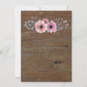 Rustige waterverf bloemen schuurhout RSVP Kaart (Achterkant)