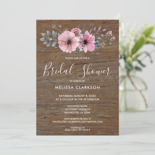 Rustige waterverf bloemen, Vrijgezellenfeest van g Kaart (Staand voorkant)