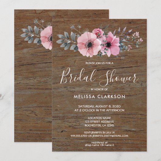 Rustige waterverf bloemen, Vrijgezellenfeest van g Kaart (Voorkant / Achterkant)