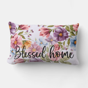 Rustige Waterverf Bloemenkussen met Schrift S Kussen