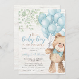 Rustige Waterverf Blue Beer Boy Baby shower Kaart