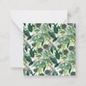 Rustige Waterverf Blue Gum Eucalyptus bedankt Notitiekaartje (Achterkant)