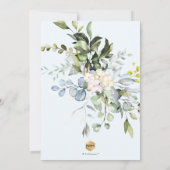 Rustige Waterverf Blue Gum Eucalyptus Christening Kaart (Achterkant)