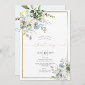 Rustige Waterverf Blue Gum Eucalyptus Christening Kaart (Voorkant / Achterkant)