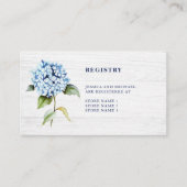 Rustige Waterverf Blue Hydrangea Wedding Registry Informatiekaartje (Voorkant)