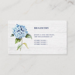 Rustige Waterverf Blue Hydrangea Wedding Registry Informatiekaartje