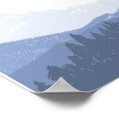 Rustige Waterverf Blue Mountain Wedding Welcome Poster (Hoek)