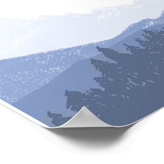 Rustige Waterverf Blue Mountain Wedding Welcome Poster (Hoek)