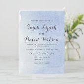 Rustige Waterverf Blue Wedding Kaart (Staand voorkant)