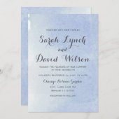 Rustige Waterverf Blue Wedding Kaart (Voorkant / Achterkant)