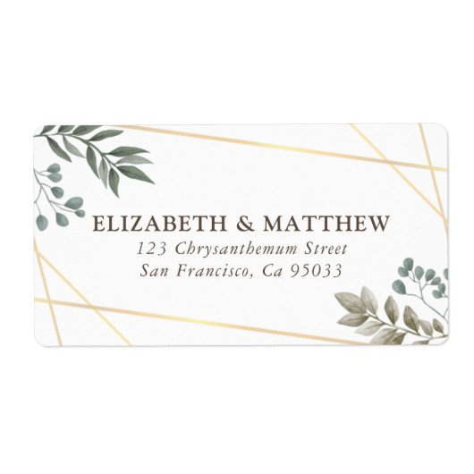 Rustige Waterverf - Bodembruiloft Etiket (Voorkant)