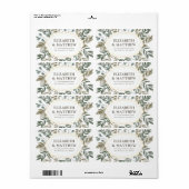 Rustige Waterverf - Bodembruiloft Etiket (Full Sheet)