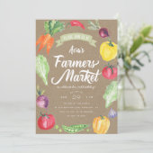 Rustige Waterverf boerenmarkt Birthday Party Kaart (Staand voorkant)