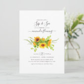 Rustige Waterverf Bohemiaanse zonnebloemen Sip and Kaart (Staand voorkant)