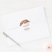 Rustige Waterverf Bohemian Fall Wedding Ronde Sticker (Envelop)