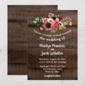 Rustige Waterverf Boho Floral Wedding Uitnodiging (Voorkant / Achterkant)