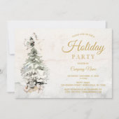 Rustige Waterverf Boom Corporate Holiday Party Kaart (Voorkant)