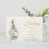 Rustige Waterverf Boom Corporate Holiday Party Kaart (Staand voorkant)