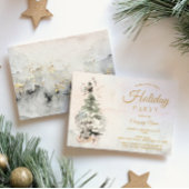 Rustige Waterverf Boom Corporate Holiday Party Kaart