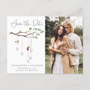 Rustige Waterverf boslichten sparen de Datum Aankondigingskaart