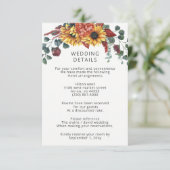 Rustige Waterverf Bourgogne Zonnebloemen Vallen br Informatiekaartje (Staand voorkant)