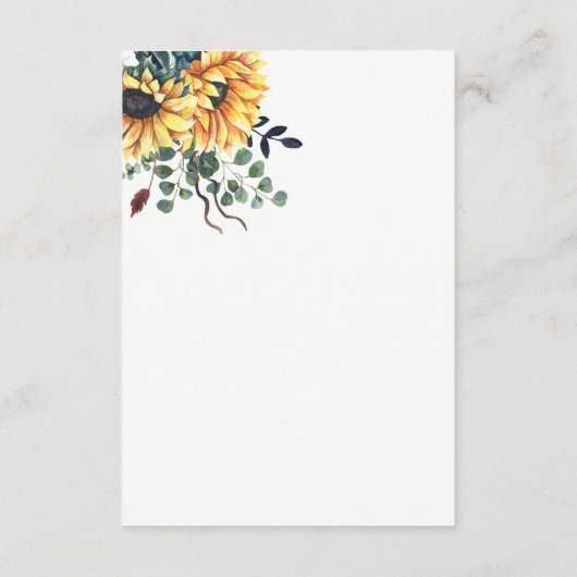 Rustige Waterverf Bourgogne Zonnebloemen Vallen br Informatiekaartje (Achterkant)