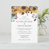 Rustige Waterverf Bourgogne Zonnebloemen Vallen br Kaart (Staand voorkant)