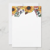 Rustige Waterverf Bourgogne Zonnebloemen Vallen br Kaart (Achterkant)