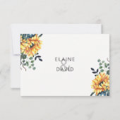 Rustige Waterverf Bourgogne Zonnebloemen Vallen br RSVP Kaartje (Achterkant)