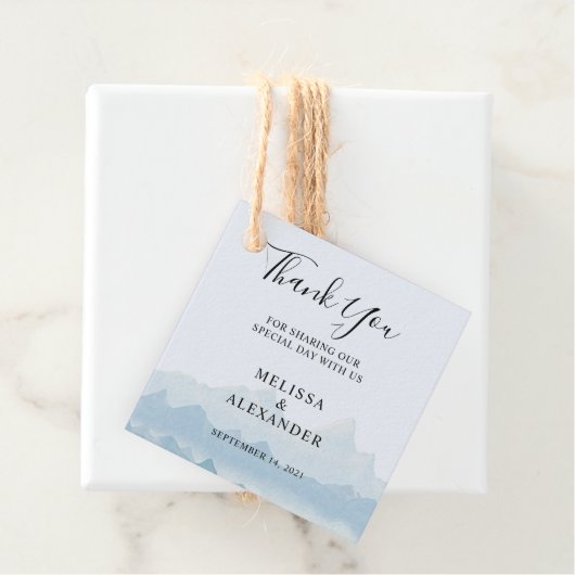 Rustige Waterverf Brugsprei Dank je Bedankjes Labels (In situ)