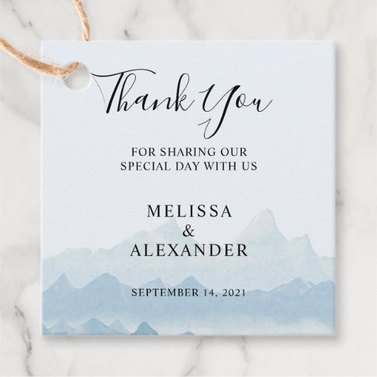 Rustige Waterverf Brugsprei Dank je Bedankjes Labels (Voorkant)